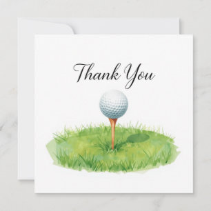 Golf Thank you card with golf ball for golfer