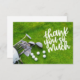Golf Thank you card with golf club ball bag