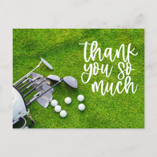 Golf Thank you card with golf club ball bag