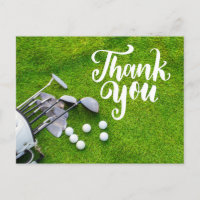 Golf  Thank you card with golf club ball bag