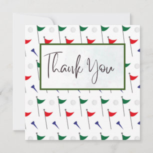 Golf thank you card with golf flag
