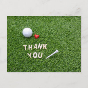 Golf Thank you card with love and golfball