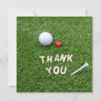 Golf Thank you card with love and golfball