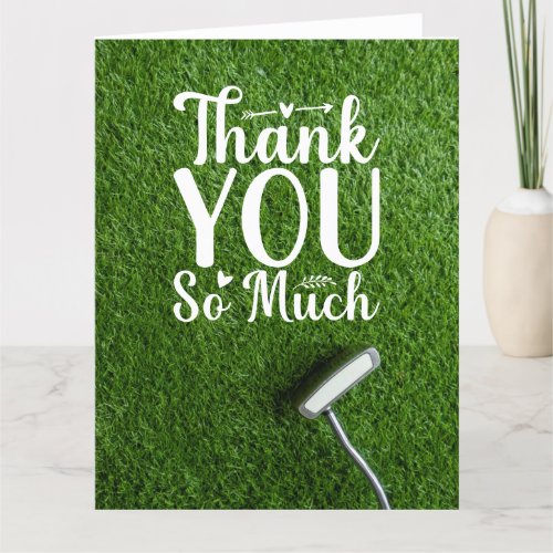 Golf Thank you card  with putter