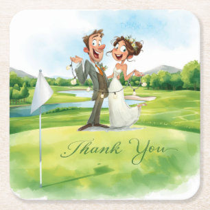 Golf Thank You Coaster Elegant Golf Course