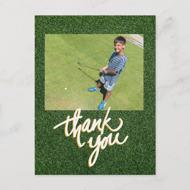 Golf Thank you Create your own photo golfer  Postcard (Front)