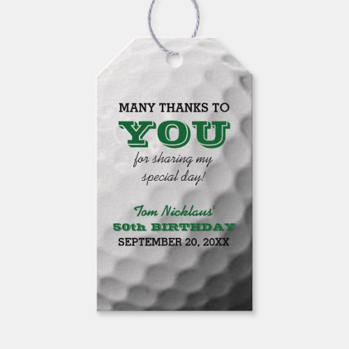 Golf Thank You Favor Tag
