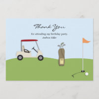 Golf Thank You Flat Card