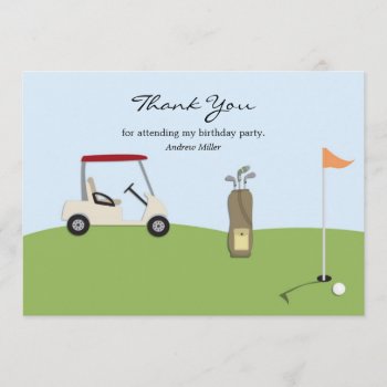 Golf Thank You Flat Card by all_items at Zazzle