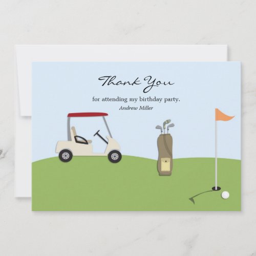Golf Thank You Flat Card