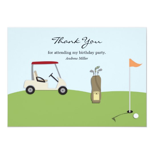 Golf Thank You Flat Card