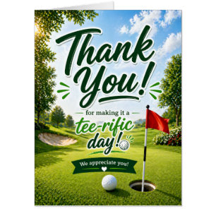 Golf Thank you for terrific day Card