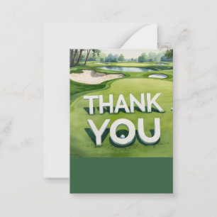 Golf Thank you golf ball on green Note Card