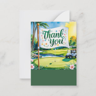 Golf Thank you golf ball on green Note Card