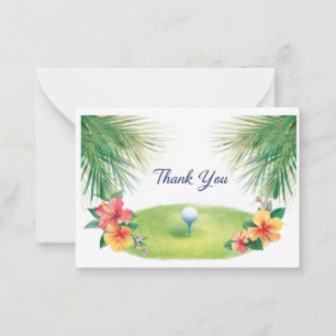 Golf Thank you golf ball on green Note Card