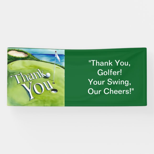 Golf Thank You Golfer Banner for golf party  (Horizontal)