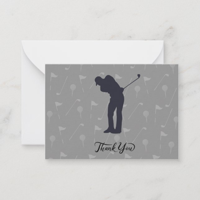 Golf Thank you golfer for coming to funeral  Note Card (Front)
