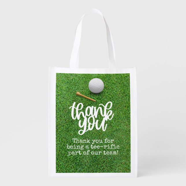 Golf thank you golfer party grocery bag (Front)