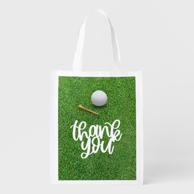Golf thank you golfer party grocery bag (Front)