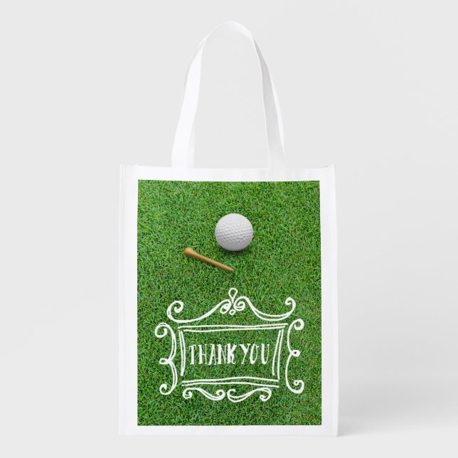 Golf thank you golfer party grocery bag (Front)