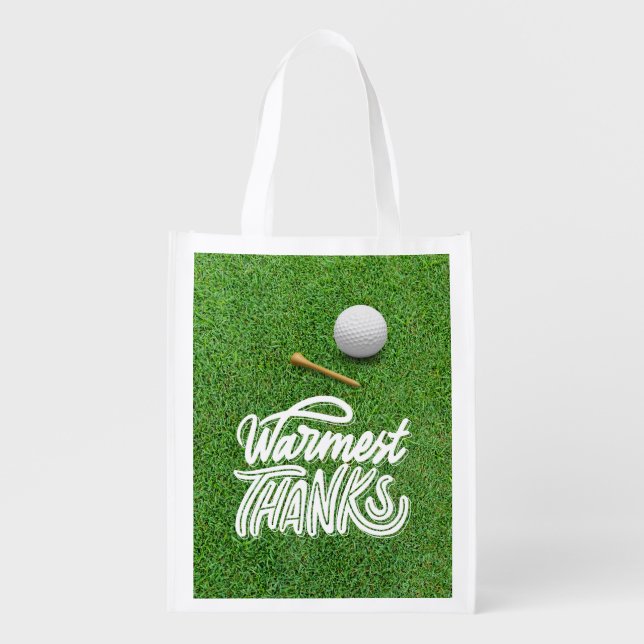 Golf thank you golfer party grocery bag (Front)