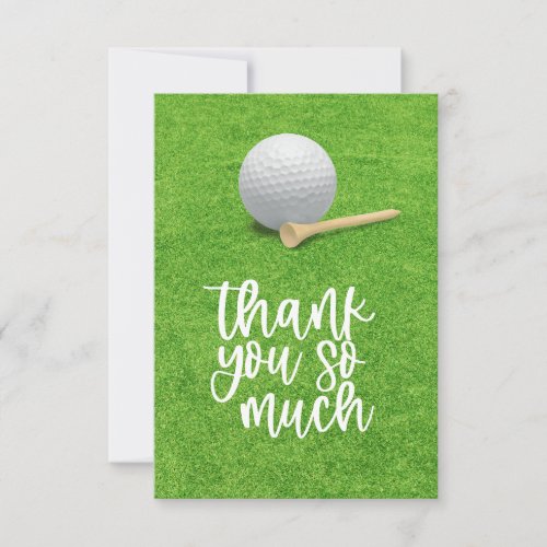 Golf Thank you on green grass background