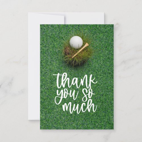 Golf Thank you on green grass background