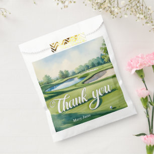 Golf Thank You on green grass Favor Bag