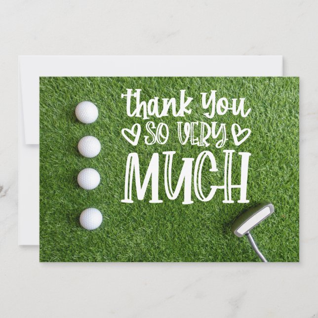 Golf thank you so much with golf ball on green (Front)