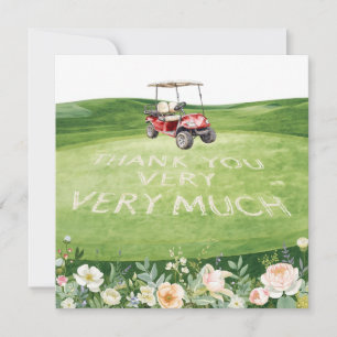 Golf  thank you text  for golfer with Flowers  Card