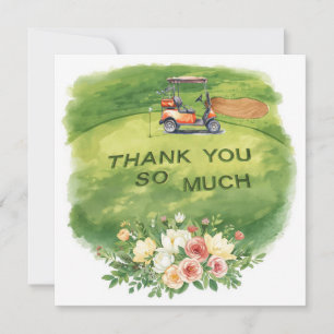 Golf thank you text for golfer with Flowers Card