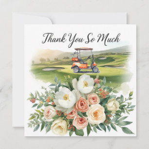 Golf thank you text for golfer with Flowers Card