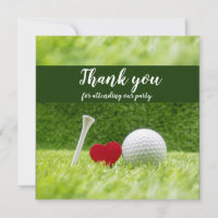 Golf Thank you with golf ball and tee with love