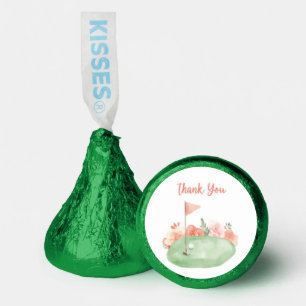 Golf Thank you  with golf flag on green white  Hershey®'s Kisses®