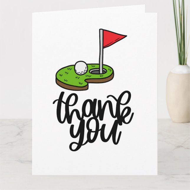 Golf Thank you with text and flag on green (Front)