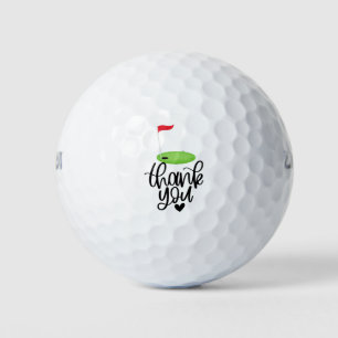 Golf Thank you with text and flag on green Balls