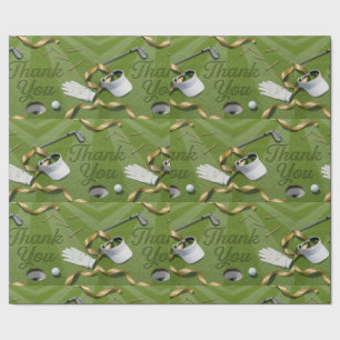 Golf Thank you word on putting green  Wrapping Paper