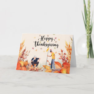 Golf Thanksgiving Autumn Greeting for Golfer Card