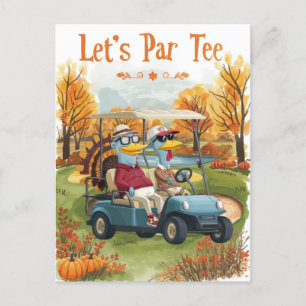Golf Thanksgiving Party Autumn Golf Course Postcard