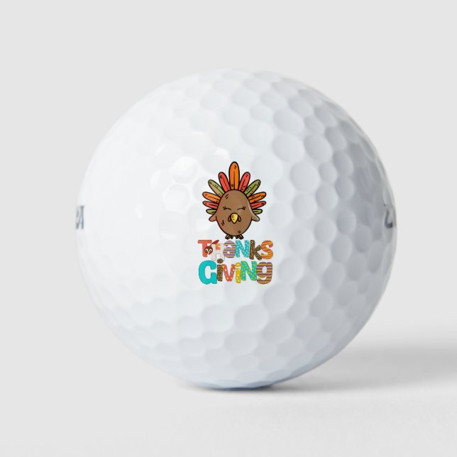 Golf Thanksgiving  with turkey trot Balls (Front)