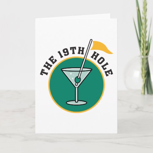 Golf The 19th Hole Drinking Holiday Card
