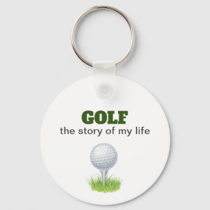 Golf the story of my life funny ceramic ornament keychain