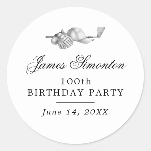 Golf Theme 100th Birthday Party Envelope Seal