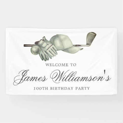 Golf Theme 100th Birthday Party Welcome  Banner