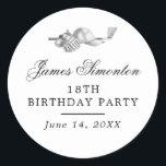 Golf Theme 18th Birthday Party Envelope Seal<br><div class="desc">Elegant black and white custom birthday golf themed envelope seal. The top of is decorated with golf accessories - a golf club, golf ball, hat and gloves. The watercolor design creates a traditional and classic aesthetic. Perfect for a birthday bash at the club or a backyard BBQ. All of the...</div>