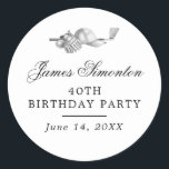 Golf Theme 40th Birthday Party Envelope Seal<br><div class="desc">Elegant black and white custom birthday golf themed envelope seal. The top of is decorated with golf accessories - a golf club, golf ball, hat and gloves. The watercolor design creates a traditional and classic aesthetic. Perfect for a birthday bash at the club or a backyard BBQ. All of the...</div>