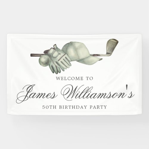 Golf Theme 50th Birthday Party Custom Welcome Banner