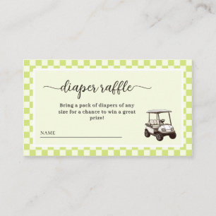 Golf theme baby shower diaper raffle enclosure card