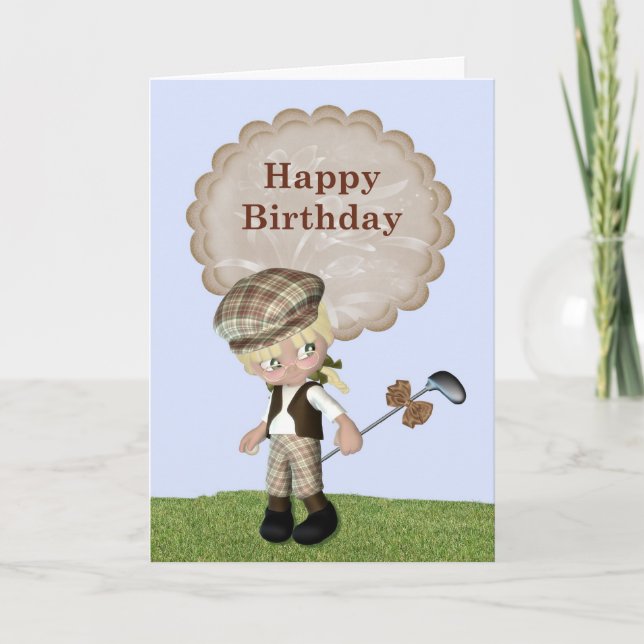 Golf Theme Birthday Card (Front)
