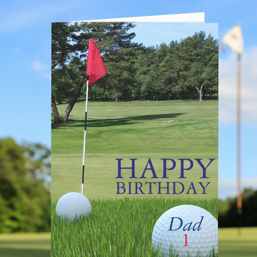 Golf Theme Birthday Card for Golfing Dad